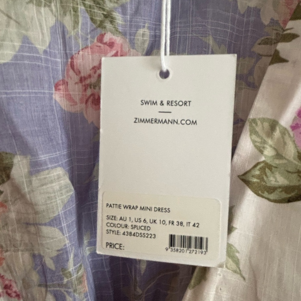Zimmermann Spliced Floral Wrap Dress - Picture 2 of 9